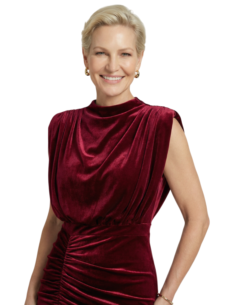 Luxury Velvet Casual Mermaid Mother Of The Bride Gown With Slit