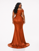 ChicSew Modern Asymmetric Ruching Mermaid Soft Satin Long Bridesmaid Dresses