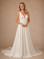 ChicSew Modern Spaghetti Straps Sleeveless A-line Satin Floor-Length Wedding Dress
