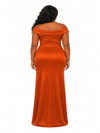 ChicSew Off Shoulder V-Neck Beading Mermaid Soft Satin Long Bridesmaid Dresses