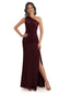 Side Slit Winter Mermaid Satin Maxi Bridesmaid Dresses