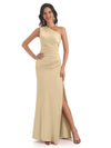 Side Slit Fall Mermaid Satin Maxi Bridesmaid Dresses