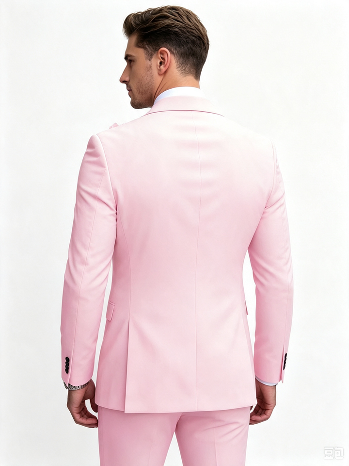 Classic 2 Piece Pink Men's Suit with Regular Fit and Sophisticated Peak Lapel