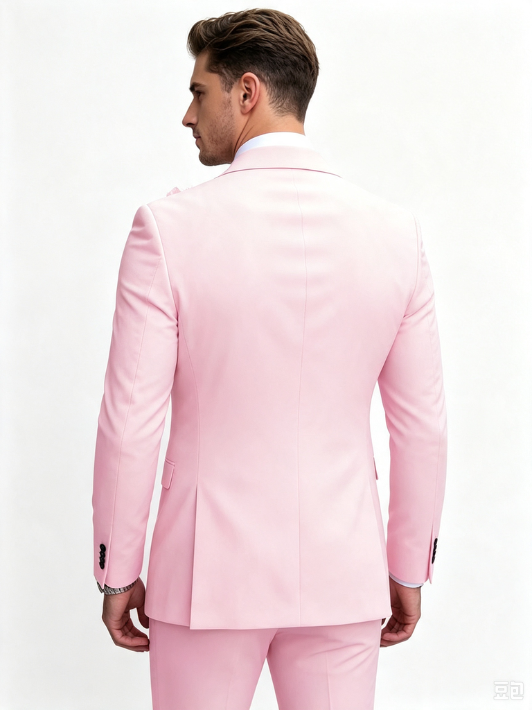Classic 2 Piece Pink Men's Suit with Regular Fit and Sophisticated Peak Lapel