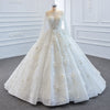 ChicSew Luxurious Beaded Illusion Ball Gown Wedding Dress With 3D Floral Applique