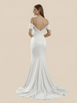 Mermaid Off Shoulder Side Slit Maxi Long Sequin Wedding Dresses Online