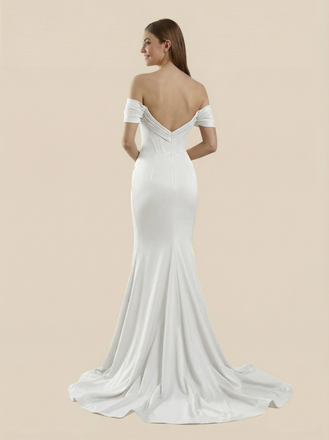 Mermaid Off Shoulder Side Slit Maxi Long Sequin Wedding Dresses Online