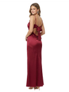 Sexy Spaghetti Straps Square Satin Prom Gown Floor Length Mermaid Party Dress