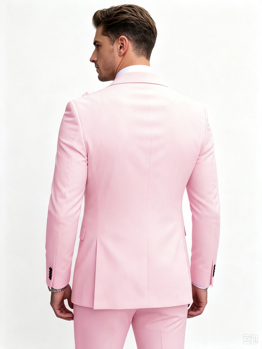 Classic 1 Piece Pink Men's Suit with Regular Fit and Sophisticated Peak Lapel