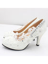 Lace Silver Sequins Decorated White Wedding Shoes High Heels Women's Wedding Shoes