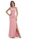 Side Slit Spring Mermaid Satin Maxi Bridesmaid Dresses