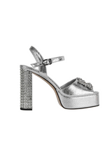 Womens Platform Rhinestones Satin Wedding Shoes High Heel Party Evening Sandals