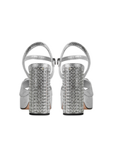Womens Platform Rhinestones Satin Wedding Shoes High Heel Party Evening Sandals