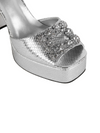 Womens Platform Rhinestones Satin Wedding Shoes High Heel Party Evening Sandals