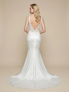Mermaid Spaghetti Straps V-neck Lace Applique Maxi Long Satin Wedding Dresses Online