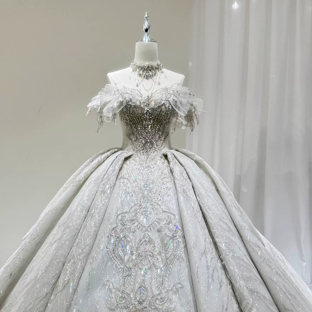 ChicSew Luxurious Rhinestone Ball Gown Wedding Dress