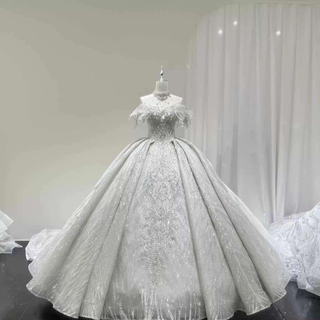 ChicSew Luxurious Rhinestone Ball Gown Wedding Dress