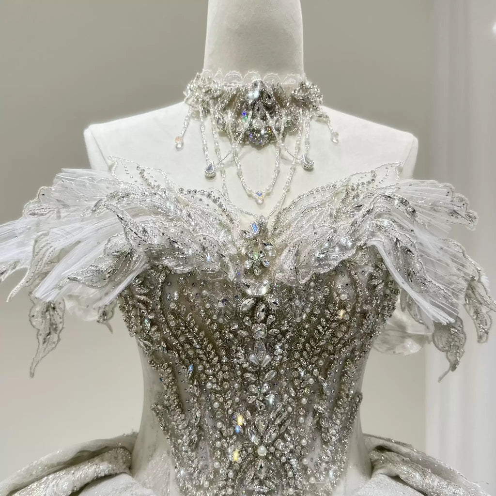 ChicSew Luxurious Rhinestone Ball Gown Wedding Dress