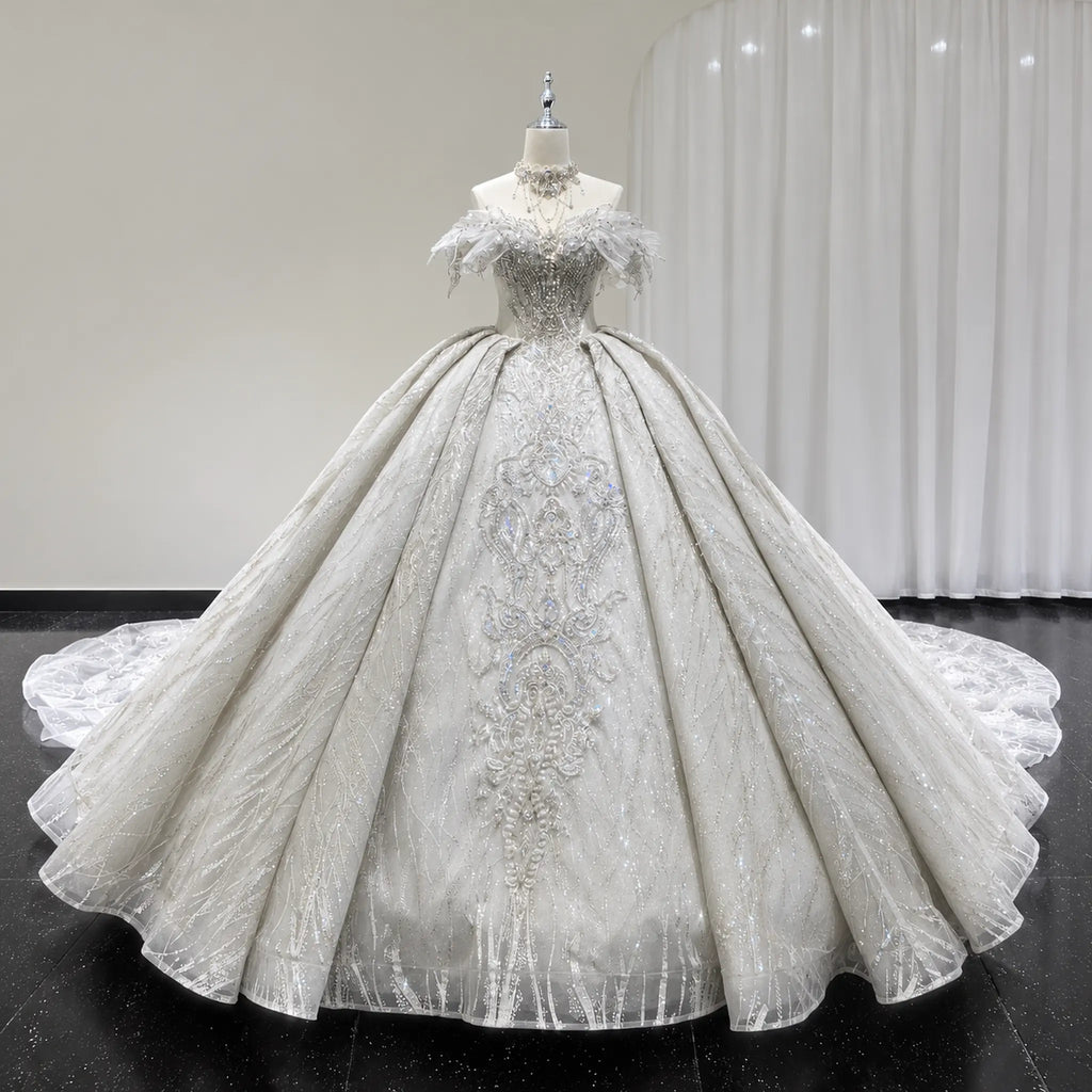 ChicSew Luxurious Rhinestone Ball Gown Wedding Dress