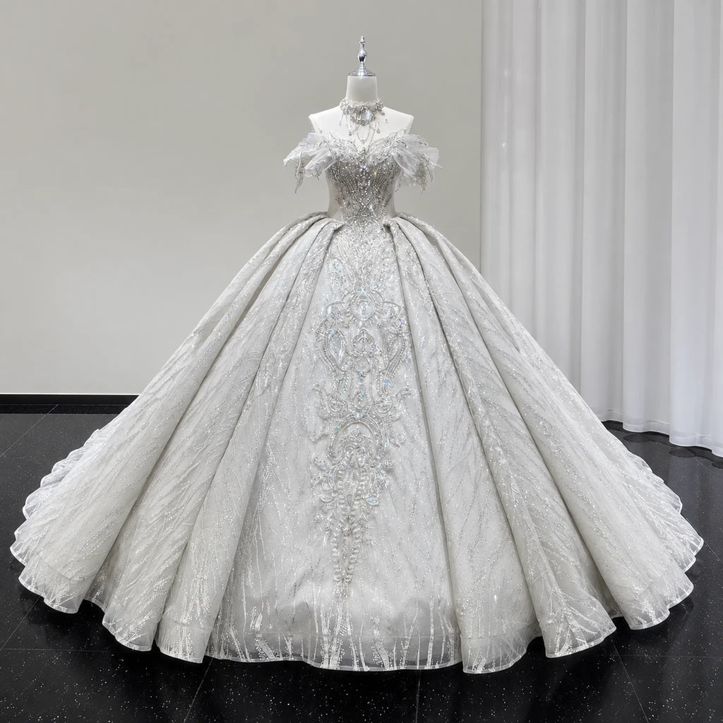 ChicSew Luxurious Rhinestone Ball Gown Wedding Dress