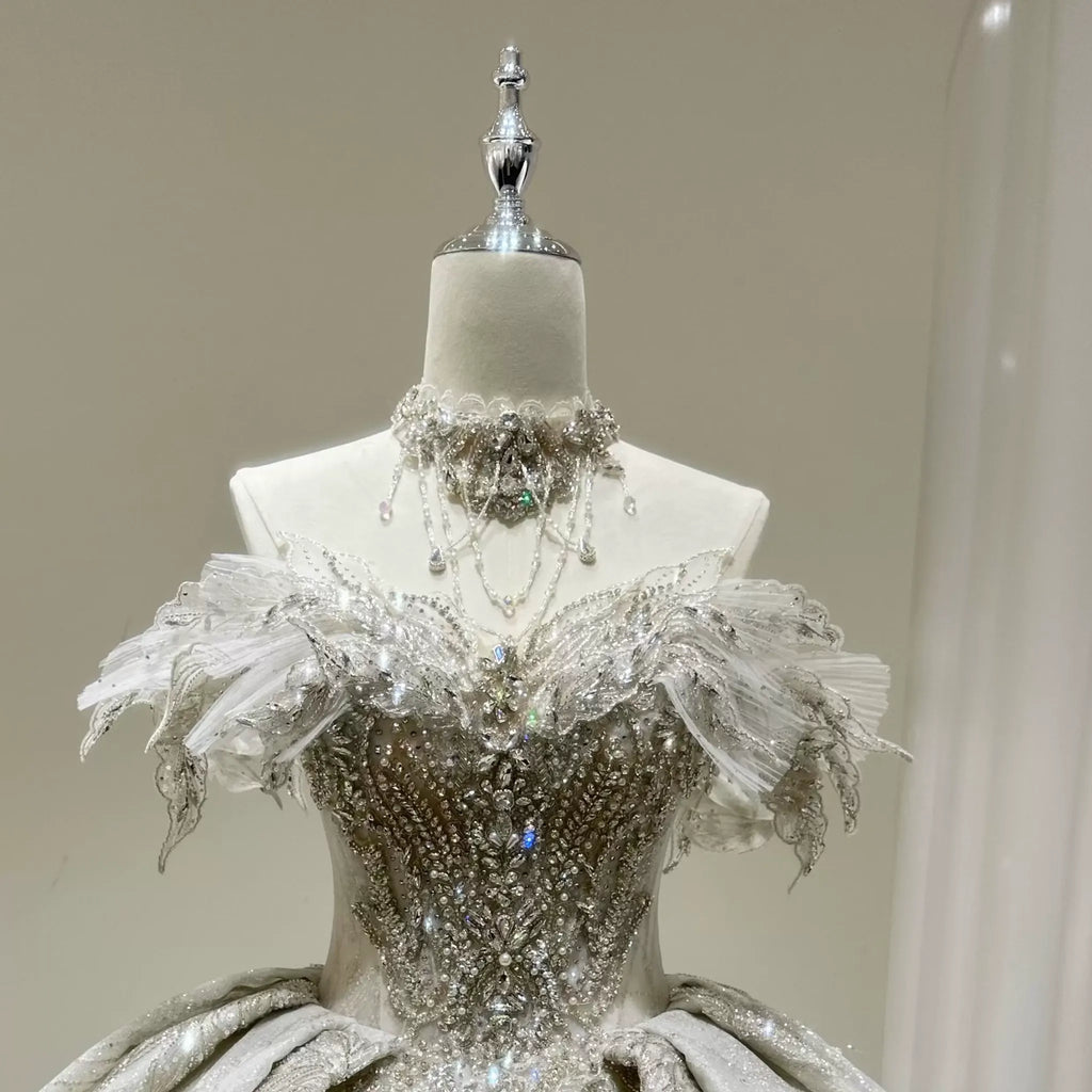 ChicSew Luxurious Rhinestone Ball Gown Wedding Dress