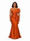 ChicSew Sexy Off Shoulder Mermaid Soft Satin Long Bridesmaid Dresses With Ruffle