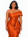ChicSew Sexy Off Shoulder Mermaid Soft Satin Long Bridesmaid Dresses With Ruffle