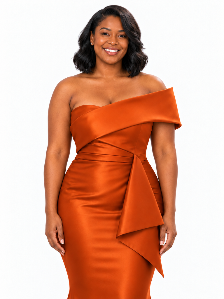 ChicSew Sexy Off Shoulder Mermaid Soft Satin Long Bridesmaid Dresses With Ruffle