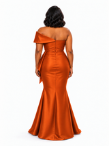 ChicSew Sexy Off Shoulder Mermaid Soft Satin Long Bridesmaid Dresses With Ruffle