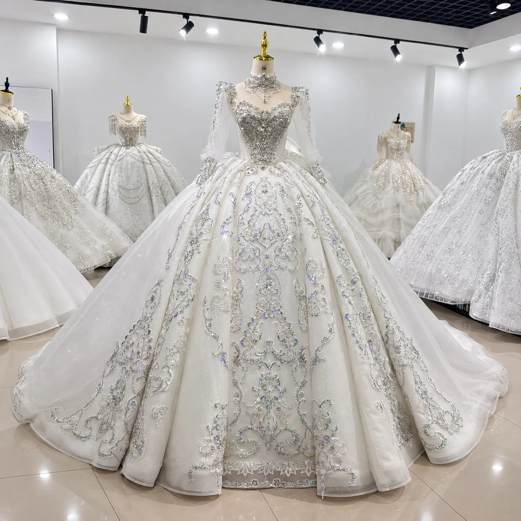 ChicSew Luxurious Illusion Ball Gown Wedding Dress