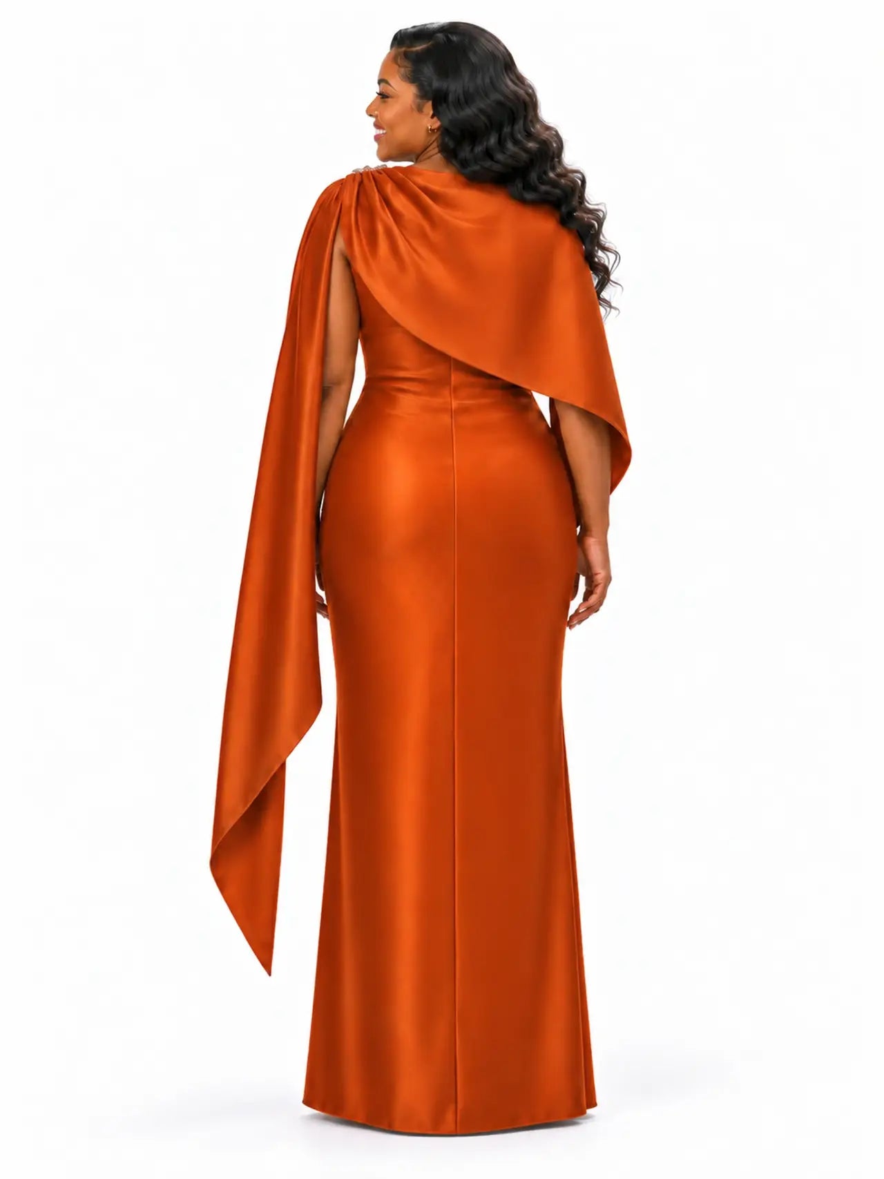 ChicSew Unique Rhinestone Soft Satin Long Mermaid Bridesmaid Dresses With Slit