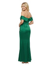 Elegant Ruching Off-Shoulder Satin Mermaid Evening Dress