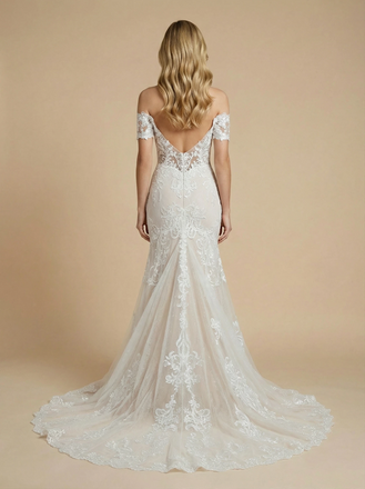 Mermaid Off Shoulder Open Back Maxi Long Lace Wedding Dresses Online