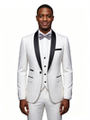 Color Blocking 1 Piece White Men's Suit with Regular Fit and Sophisticated Peak Lapel