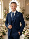 Classic 1 Piece Royal Blue Men's Suit with Regular Fit and Sophisticated Peak Lapel