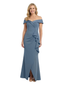 ChicSew Unique V-Neck Off Shoulder Mermaid Modern Ruffle Mother Of Groom Dress