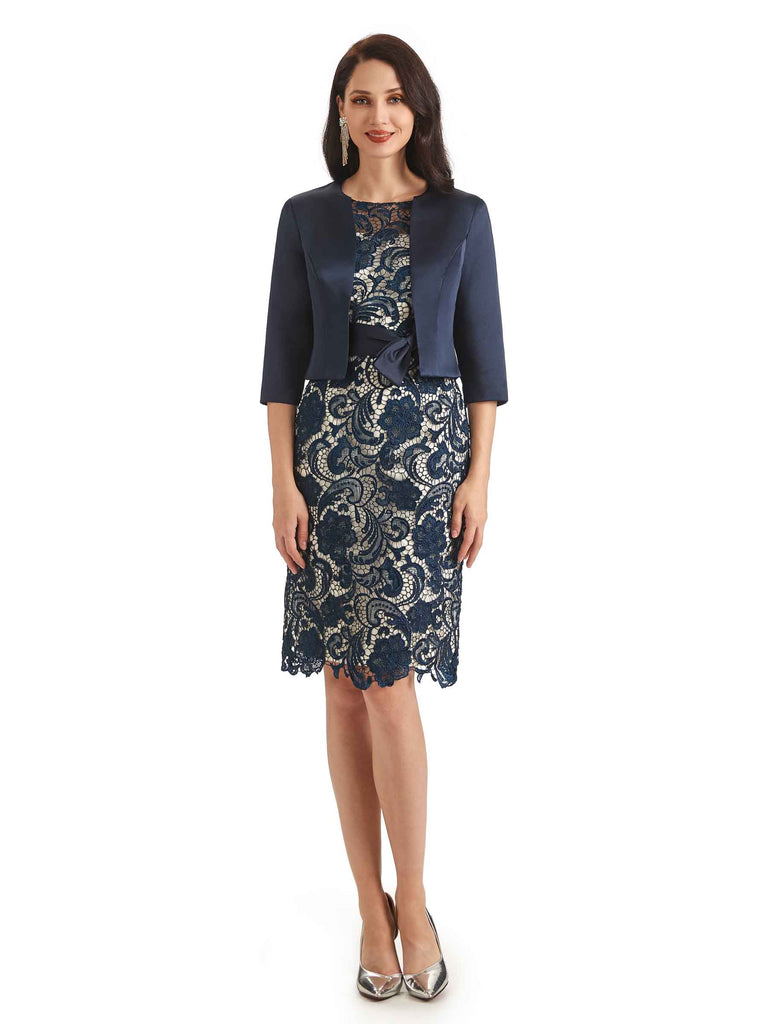 Gorgeous Luxury Short Illusion Half Sleeves Knee Length Prom Dresses Online - ChicSew Gorgeous Luxury Short Illusion Half Sleeves Knee Length Prom Dresses Online - ChicSew