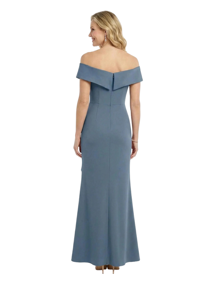 ChicSew Unique V-Neck Off Shoulder Mermaid Modern Ruffle Mother Of Groom Dress