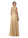 ChicSew Stunning V-Neck Lace Applique Chiffon A-Line Mother Of The Groom Dresses Long