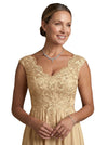 ChicSew Stunning V-Neck Lace Applique Chiffon A-Line Mother Of The Groom Dresses Long