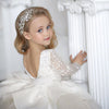 Cute White Sequins Lace Flower Girls Dresses Crew New Feather Knee Length Tutu A Line Girls' Party Gowns With Bow Tie