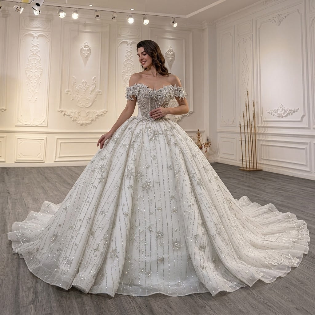 ChicSew Luxurious Rhinestone Wedding Dress