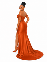 ChicSew Off Shoulder Lace Appliques Mermaid Soft Satin Long Bridesmaid Dresses
