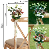 Wedding Decorative Chair Back Flower Eucalyptus Double Petal Daisy Flower, CF17084