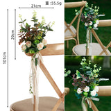 Wedding Decorative Chair Back Flower Eucalyptus Double Petal Daisy Flower, CF17084
