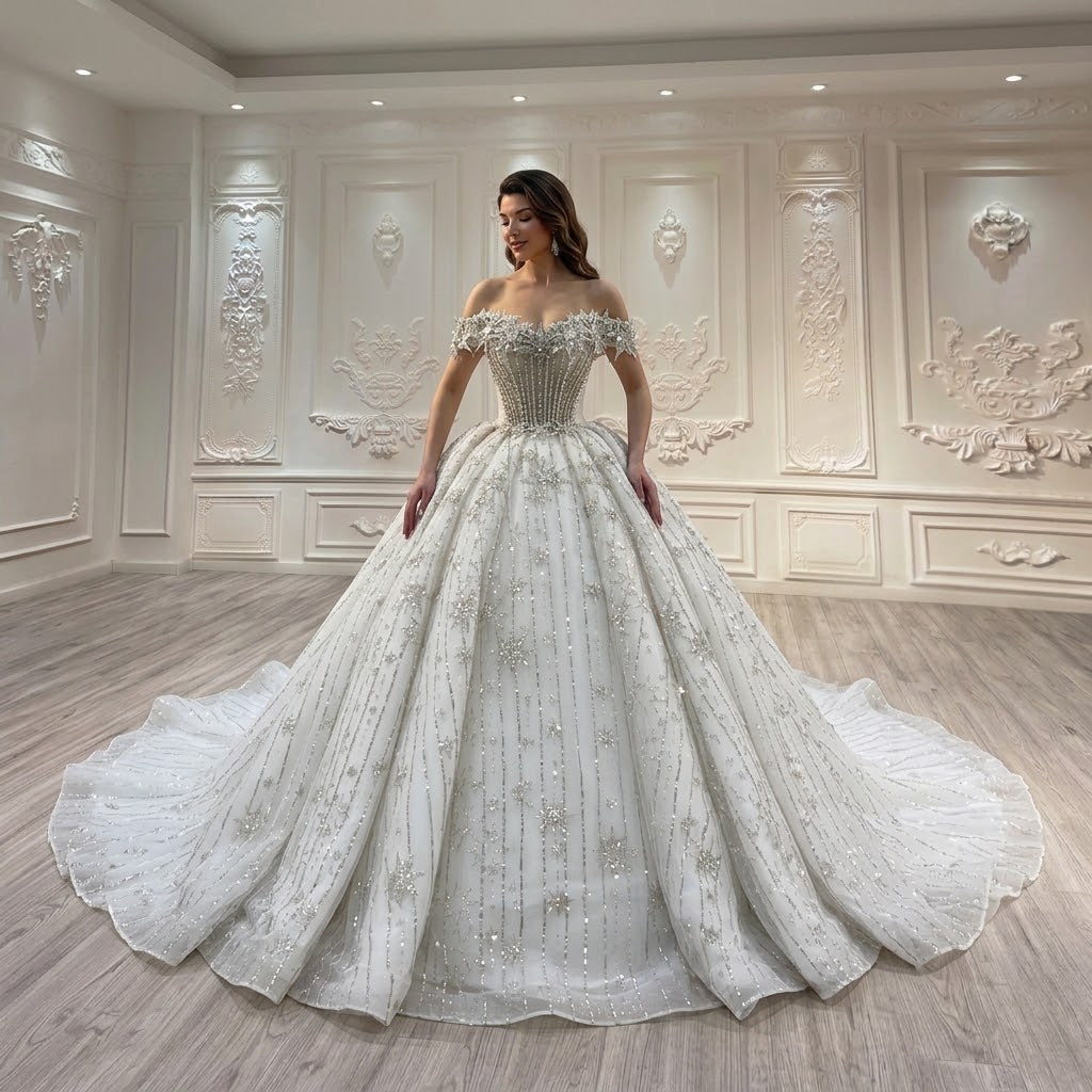 ChicSew Luxurious Rhinestone Wedding Dress