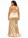 ChicSew One Shoulder Side Slit Mermaid Soft Satin Floor-Length Bridesmaid Dresses