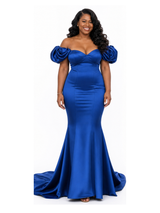 ChicSew Off Shoulder V-Neck Mermaid Soft Satin Floor-Length Bridesmaid Dresses