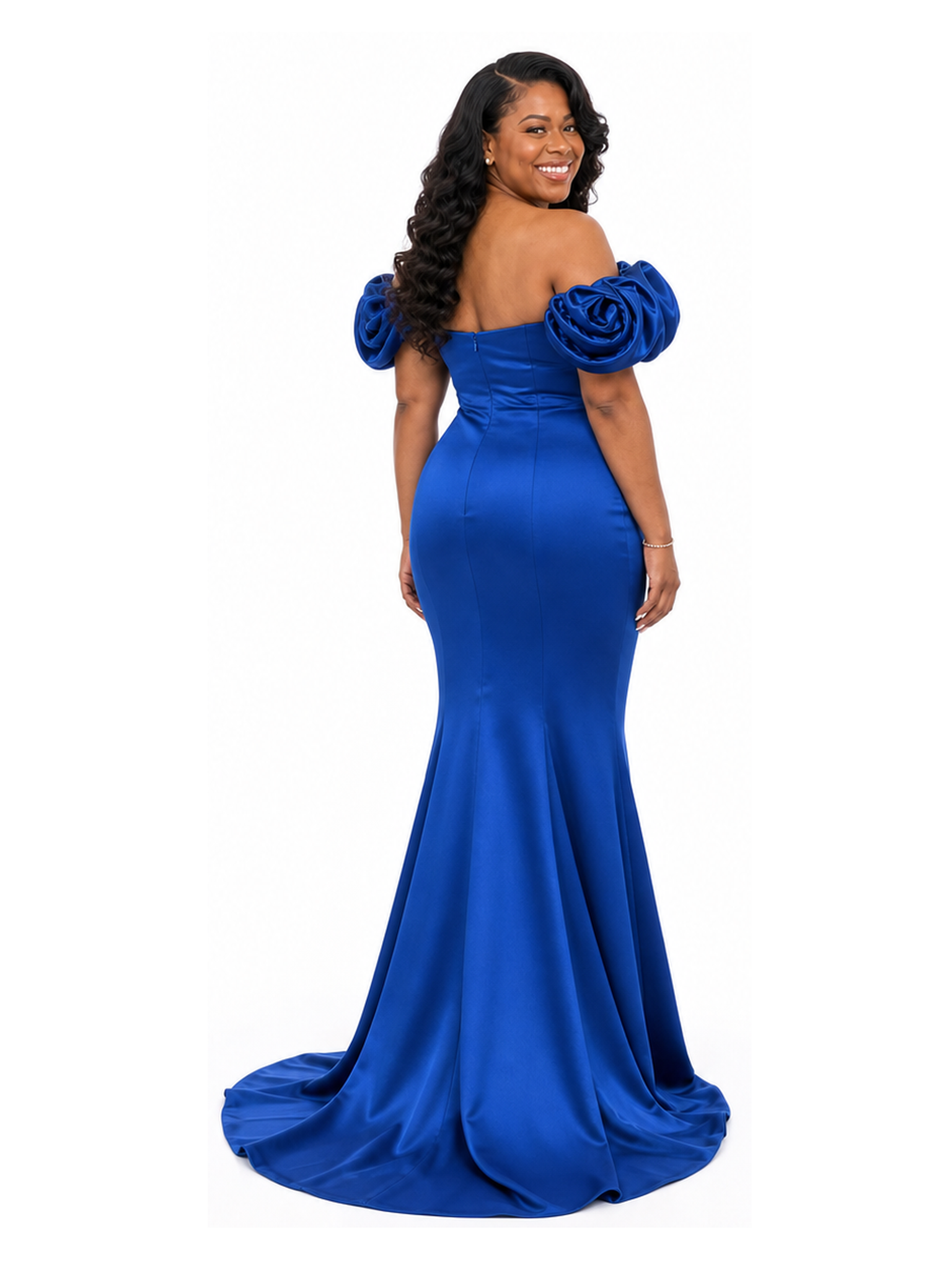 ChicSew Off Shoulder V-Neck Mermaid Soft Satin Floor-Length Bridesmaid Dresses