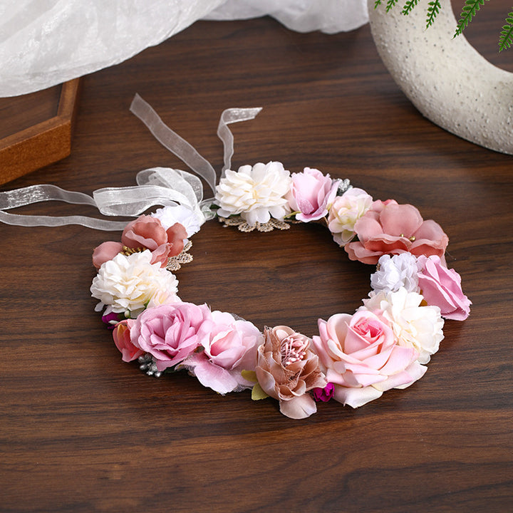 Flower Fabric Rose Ring Handmade Bridal Headdress CN27